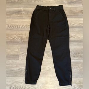 White House Black Market Slim Ankle Extra High Rise Paperbag Black Pant NWT sz 6